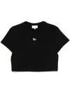 Maison Kitsuné Black Cotton T-shirt In Black