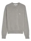 Maison Kitsuné Baby Fox-patch Wool Sweatshirt In Gray