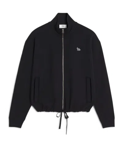 Maison Kitsuné Baby Fox Patch Zipped Blouson In Black