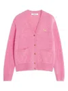 Maison Kitsuné Baby Fox Pocket Cardigan In Pink