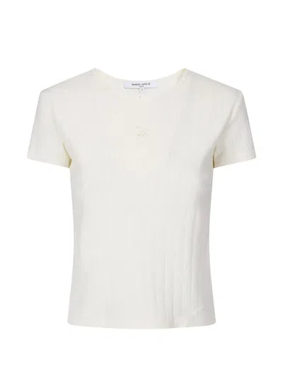 Maison Kitsuné Baby Fox Pointelle T-shirt In Neutral
