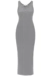 Maison Kitsuné Fox-motif Ribbed Midi Dress In Grigio