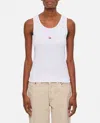 Maison Kitsuné Tank Top With Baby Fox Patch Tops White In White