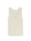 Maison Kitsuné Baby Fox Patch Ribbed Tank Top In Nude & Neutrals