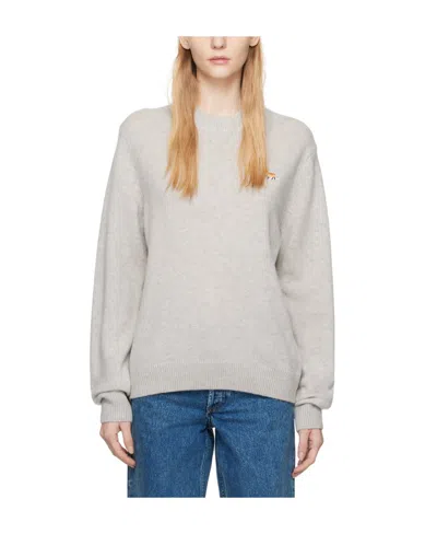 Maison Kitsuné Gray Baby Fox Sweater In Light Grey Melange