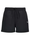 Maison Kitsuné Baby Fox-patch Drawstring Shorts In Black