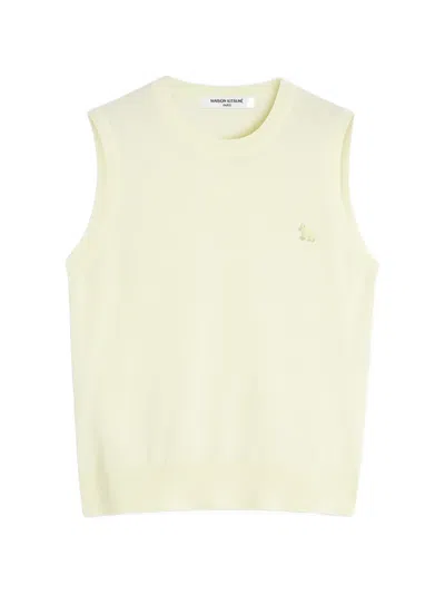 Maison Kitsuné Baby Fox Sleeveless Sweater In Yellow