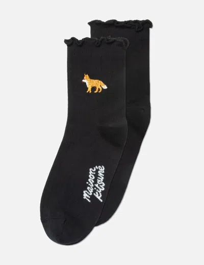 Maison Kitsuné Baby Fox Socks In Black