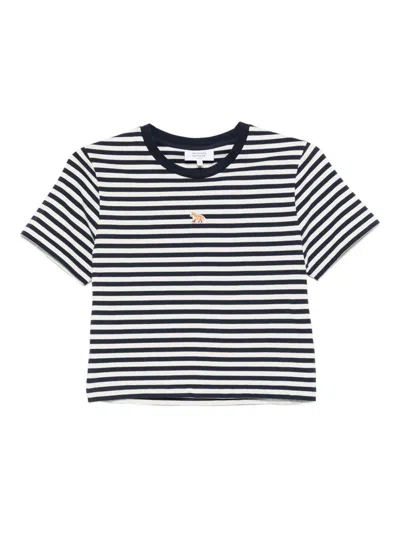 MAISON KITSUNÉ MAISON KITSUNÉ BABY FOX STRIPED COTTON T-SHIRT