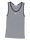 Maison Kitsuné Striped Cotton Sleeveless Top With Round Neck In Multi