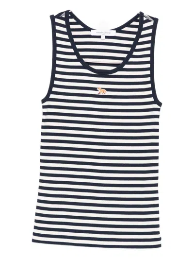 MAISON KITSUNÉ MAISON KITSUNE' BABY FOX STRIPED COTTON TOP