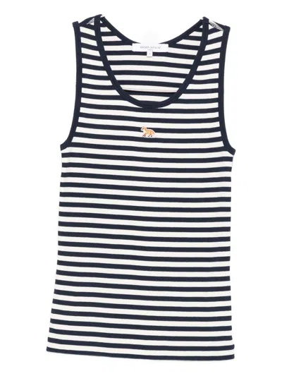 MAISON KITSUNÉ MAISON KITSUNÉ BABY FOX STRIPED COTTON TOP