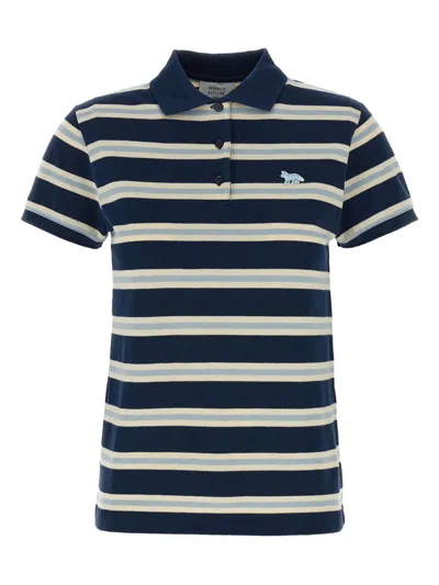 Maison Kitsuné Baby Fox Striped Polo In Multi