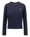 Maison Kitsuné W Baby Fox Patch Regular Jumper In Blue