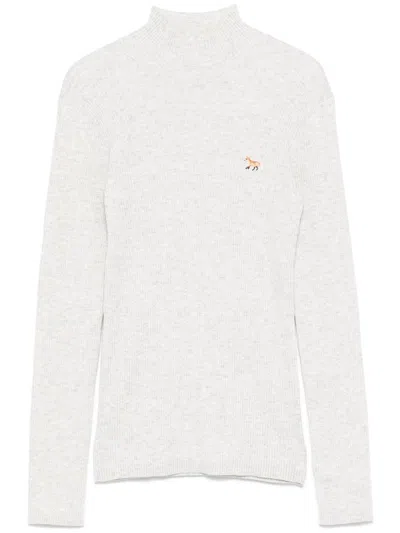 Maison Kitsuné Baby Fox Sweater In Grey