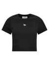 Maison Kitsuné Black Cotton T-shirt In Black