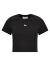 Maison Kitsuné Black Cotton T-shirt In Black