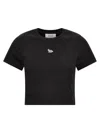 Maison Kitsuné Black Cotton T-shirt In Black