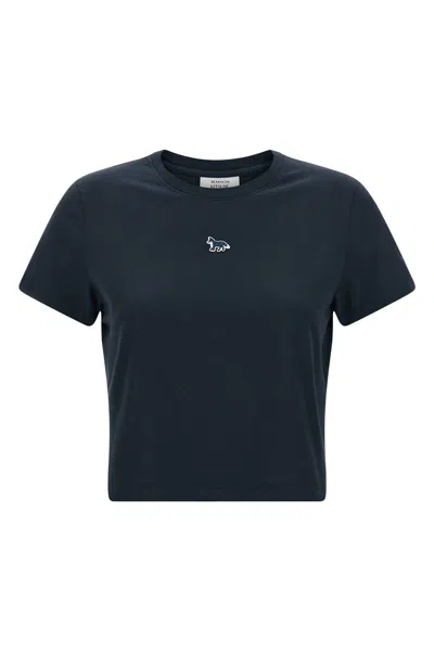 Maison Kitsuné Baby Embroidered Patch T-shirt In Blue