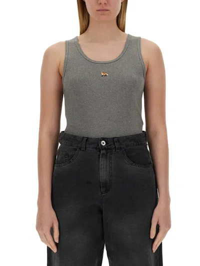 Maison Kitsuné Grey Baby Fox Tank Top In Grey