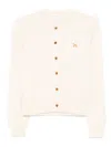 Maison Kitsuné Profile Fox-embroidered Button Cardigan In Brown