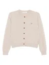 Maison Kitsuné Baby Fox Patch Cardigan In Neutral