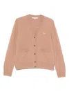 Maison Kitsuné Baby Fox Wool Cardigan In Brown