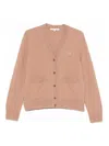 Maison Kitsuné Baby Fox Wool Cardigan In Pink