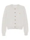 Maison Kitsuné Baby Fox Patch Cardigan In Gray