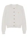 Maison Kitsuné Baby Fox Patch Cardigan In Gray