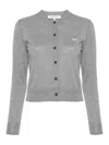 Maison Kitsuné Grey Cardigan With Baby Fox Patch Knitwear Grey In Grey