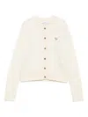 Maison Kitsuné Wool Cardigan With Crew Neck And Long Sleeves In Multi