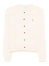 Maison Kitsuné Profile Fox-embroidered Button Cardigan In Neutral