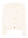 Maison Kitsuné Profile Fox-embroidered Button Cardigan In Pink