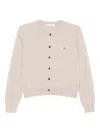 Maison Kitsuné Baby Fox Patch Cardigan In Sand