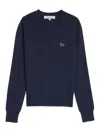 Maison Kitsuné Baby Fox Wool Jumper In Blue