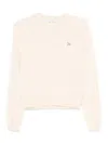 Maison Kitsuné Baby Fox Embroidered Merino-wool Sweater In Neutral