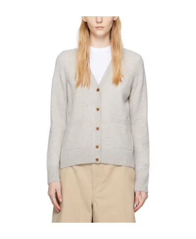 Maison Kitsuné Baby Fox Y Cardigan In White