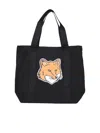 Maison Kitsuné Fox Head Tote Bag In Black