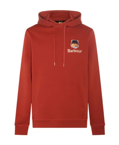 Maison Kitsuné Barbour X Maison Kitsun É Fox Hooded Hoodie In Red