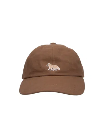Maison Kitsuné Baseball Cap Baby Fox In Blue