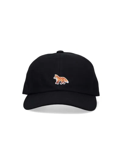 Maison Kitsuné Baseball Cap "fox" In Black
