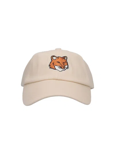Maison Kitsuné Baseball Cap Fox Head In Neutral