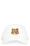 Maison Kitsuné Maison Kitsune Fox Head Baseball Cap In White