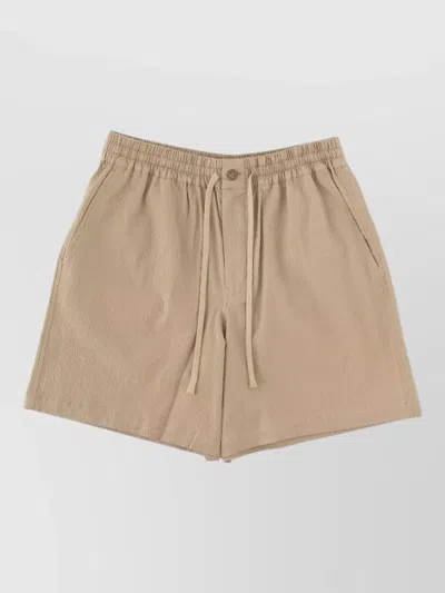 Maison Kitsuné Beach Shorts Casual Cut Side And Back Pockets In Brown