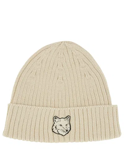 Maison Kitsuné Beanie In Ivory