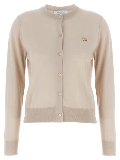 MAISON KITSUNÉ BEIGE BABY FOX CARDIGAN