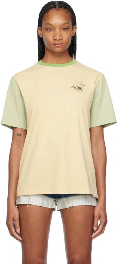 Maison Kitsuné Beige 'café Kitsuné' T-shirt In M159 Chai