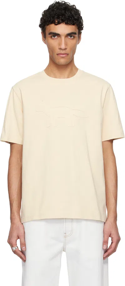 Maison Kitsuné Beige Crafted Profile Fox Comfort T-shirt In P205 Paper