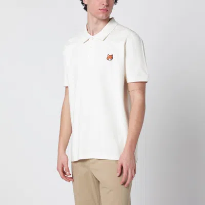 Maison Kitsuné Beige Fox Head Regular-fit Polo Shirt In White